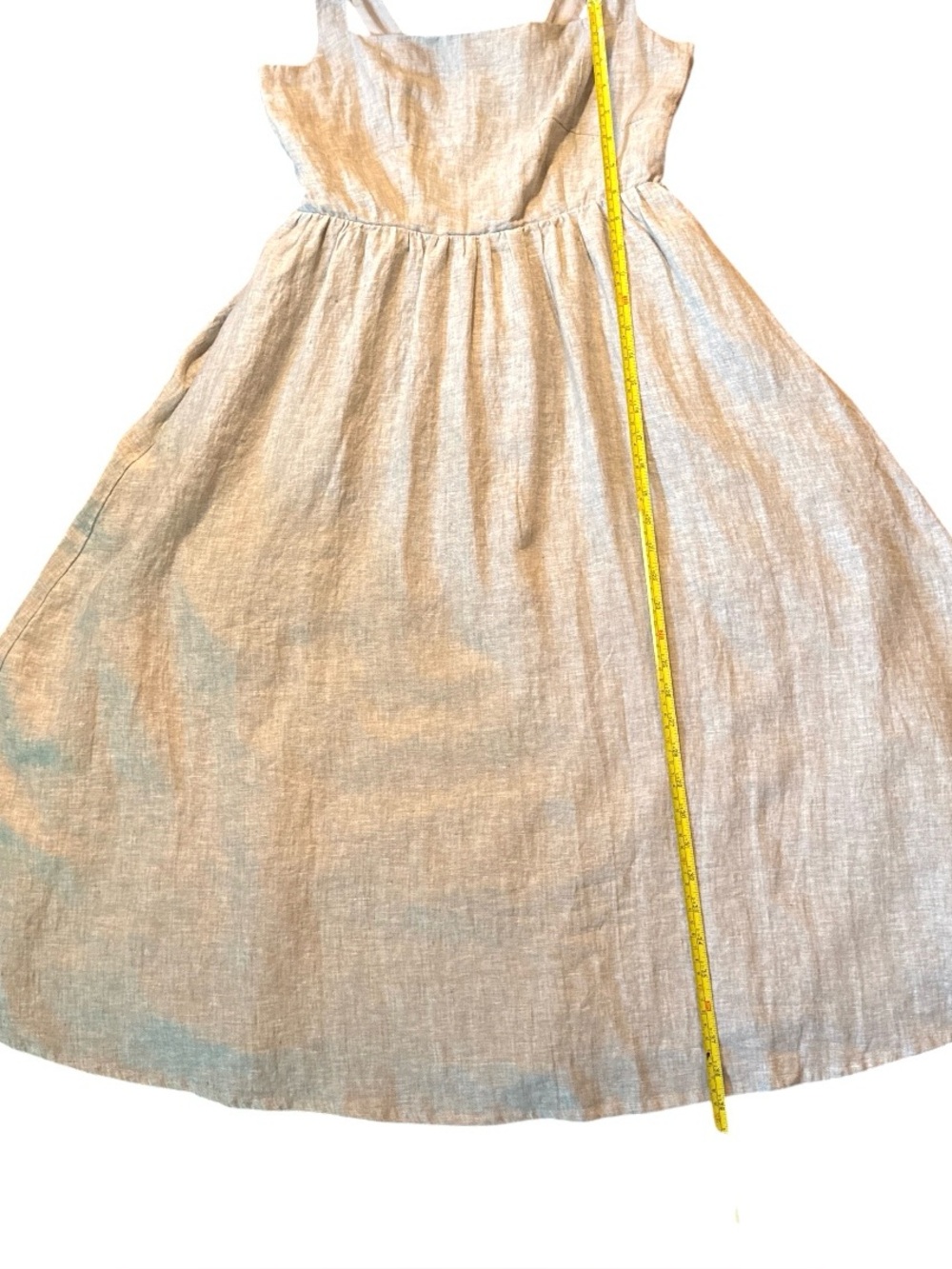 Quince 100% European Linen Fit & Flare Midi Dress Flax Beige Neutral Size Medium - Picture 12 of 16